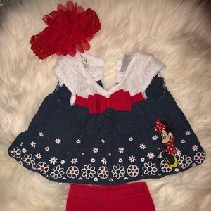 3 piece Minnie Mouse matching short set